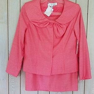 J Rose Coral skirt suit, NWT, size 10
